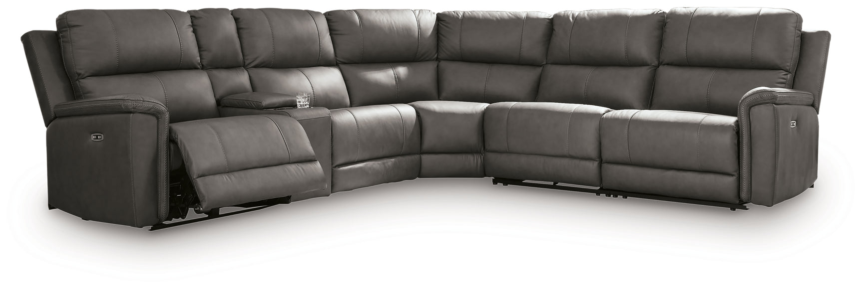 Left-arm facing power recliner section with USB charging ports