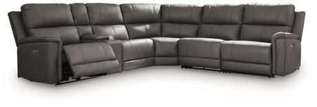 Left-arm facing power recliner section with USB charging ports