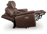 Bleckley loveseat side profile showing upholstered arm