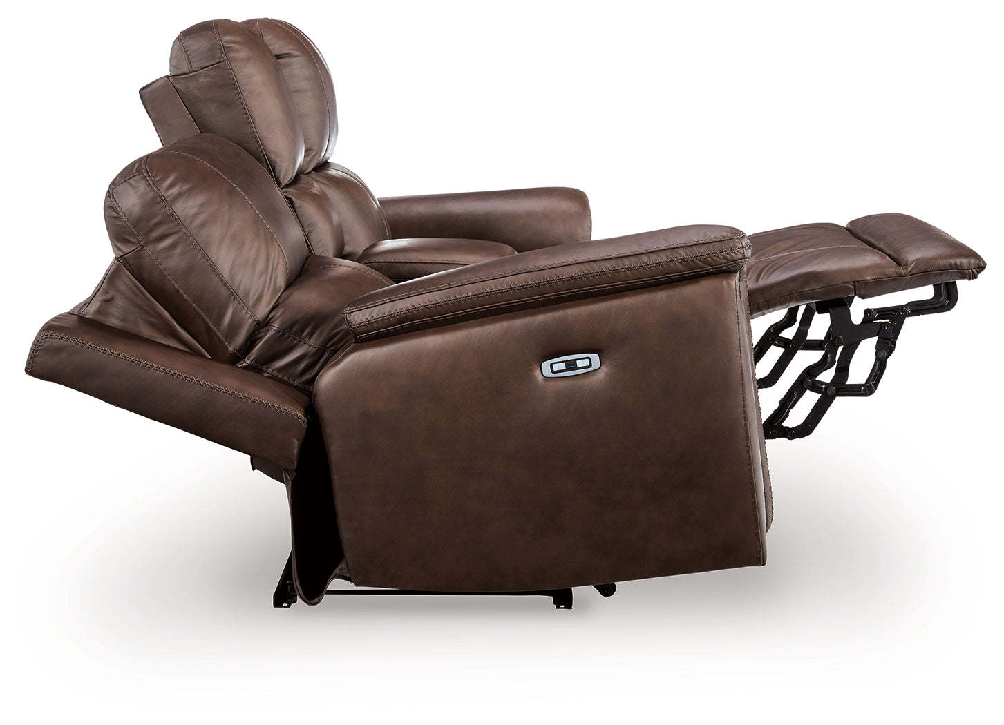 Bleckley loveseat side profile showing upholstered arm