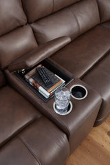 Console with storage and cup holders detail