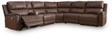 Sectional left angle showing power recliner and armless chair
