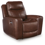 side view of Next Move Mahogany Leather Power Recliner recliner