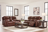 Side view showing scoop seating of sofa