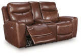 Next Move Loveseat side view with console open