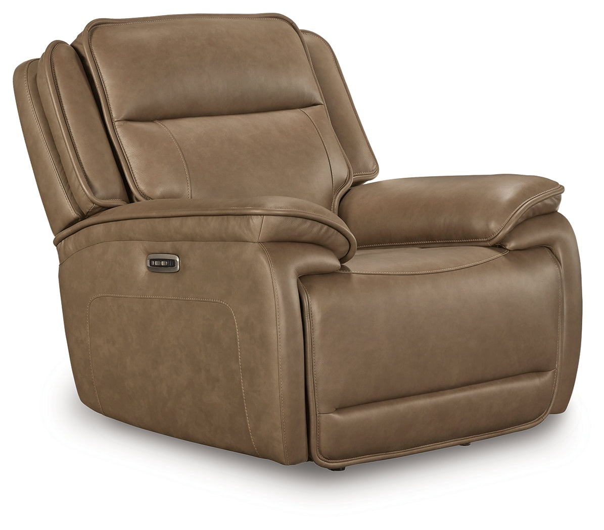 side view of Glencroft Sahara Leather Power Recliner recliner