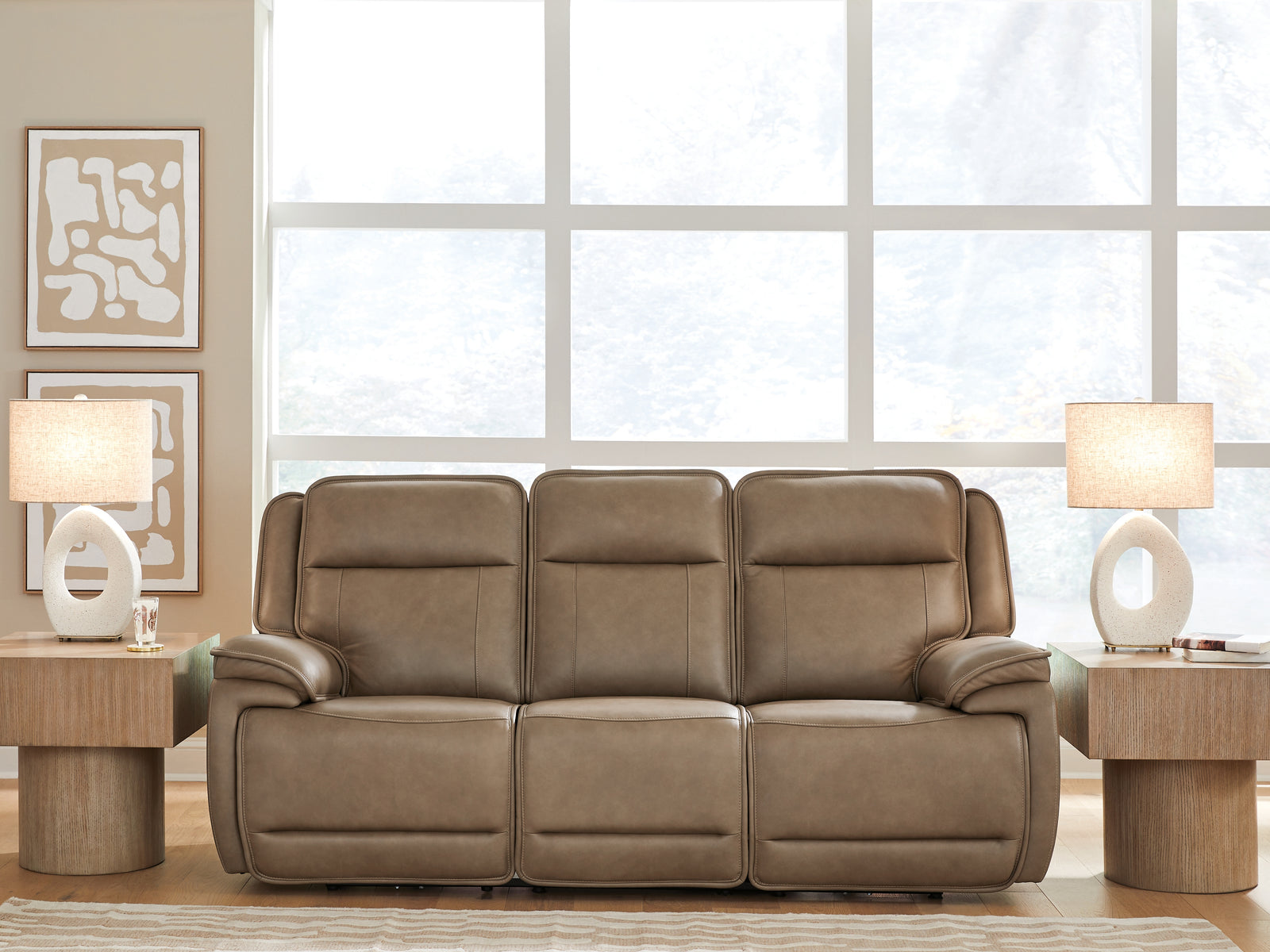 Glencroft Sahara Leather Power Reclining Sofa