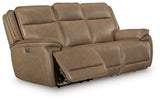 Glencroft reclining sofa side angle open
