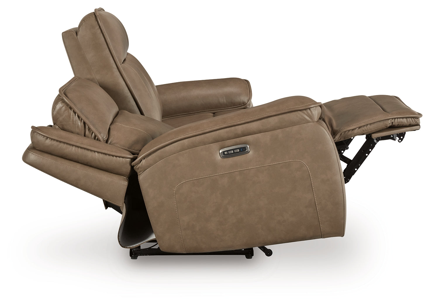 Glencroft sofa side view laid flat reclining