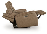Loveseat laying flat fully reclined side view