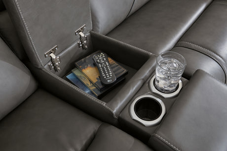 Console storage compartment detail