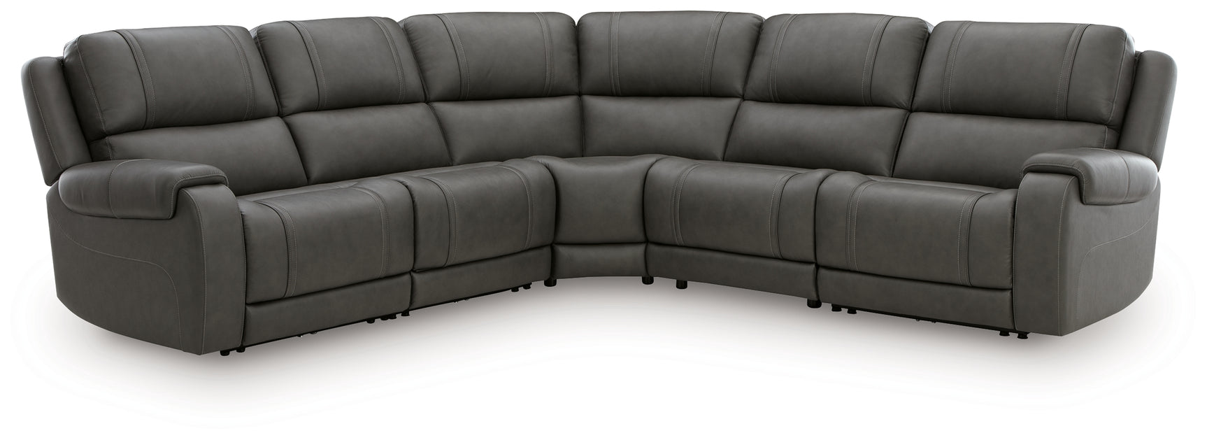 Pittson sectional angle showing power recliner controls