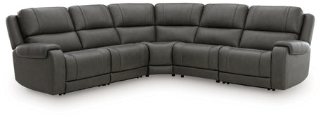 Pittson sectional angle showing power recliner controls
