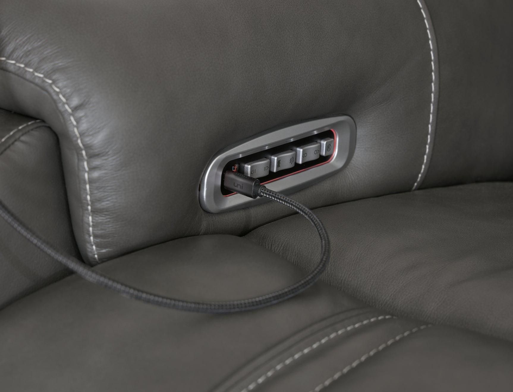Heat and air massage controls with USB ports