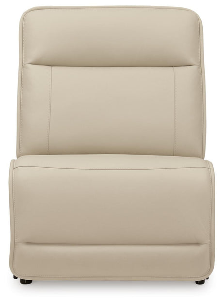 Double Deal Almond Leather 6-Piece Reclining Sectional - image 5