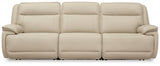 Left-arm facing power recliner showing adjustable headrest