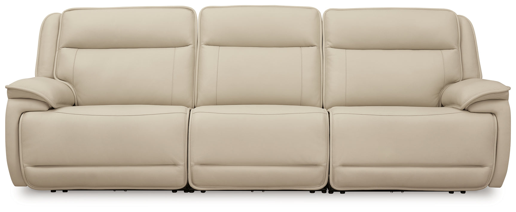 Left-arm facing power recliner showing adjustable headrest