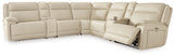 Power recliner seat and console storage close-up