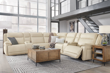 Close-up of top-grain leather cushion and armrest