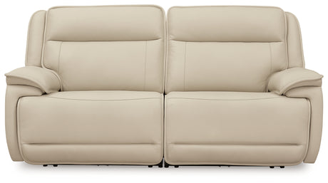 Left-arm facing power recliner showing USB port and cup holder