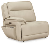 Overlay of top grain leather and faux leather sections