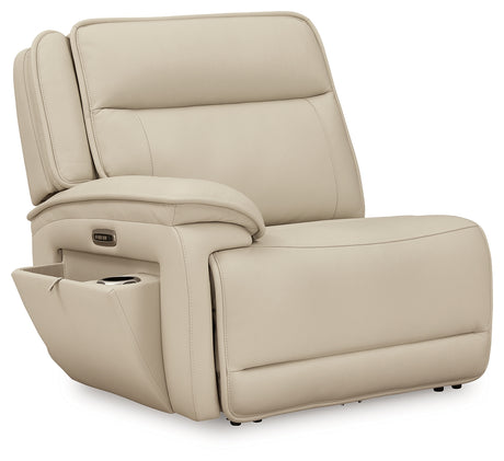 Overlay of top grain leather and faux leather sections