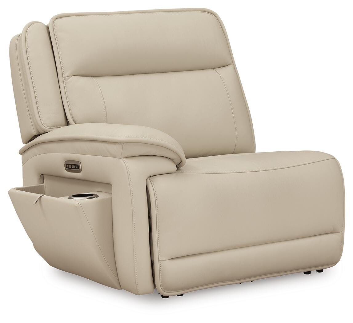 Double Deal Almond Leather 6-Piece Reclining Sectional - image 8