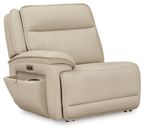 Double Deal Almond Leather 6-Piece Reclining Sectional - image 8