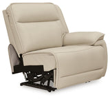 Double Deal Almond Leather 6-Piece Reclining Sectional - image 13