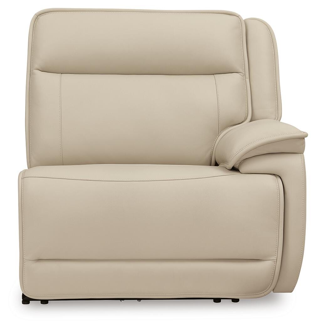 Double Deal Almond Leather 6-Piece Reclining Sectional - image 11