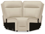 Double Deal Almond Leather 6-Piece Reclining Sectional - image 16