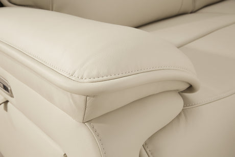 Detailed view of sectional leather stitching