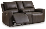 Boxmere loveseat fully reclined position side view