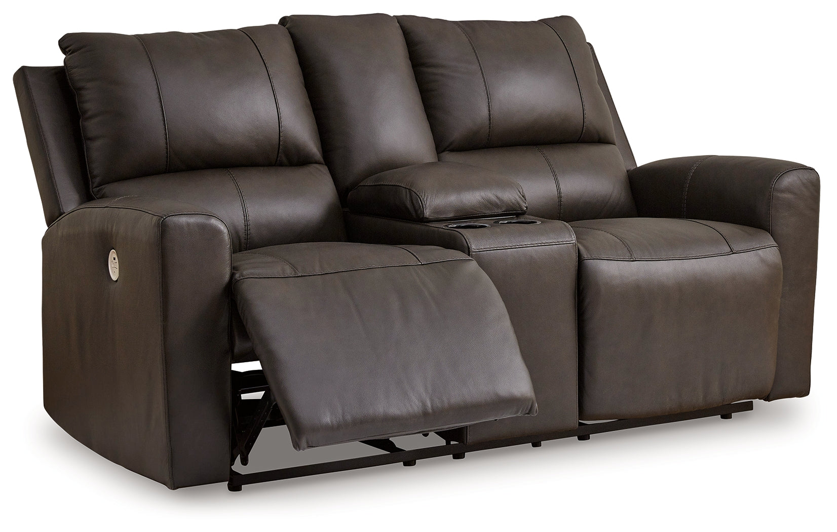Boxmere loveseat fully reclined position side view
