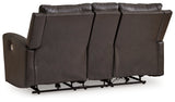 Back view of Boxmere power reclining loveseat