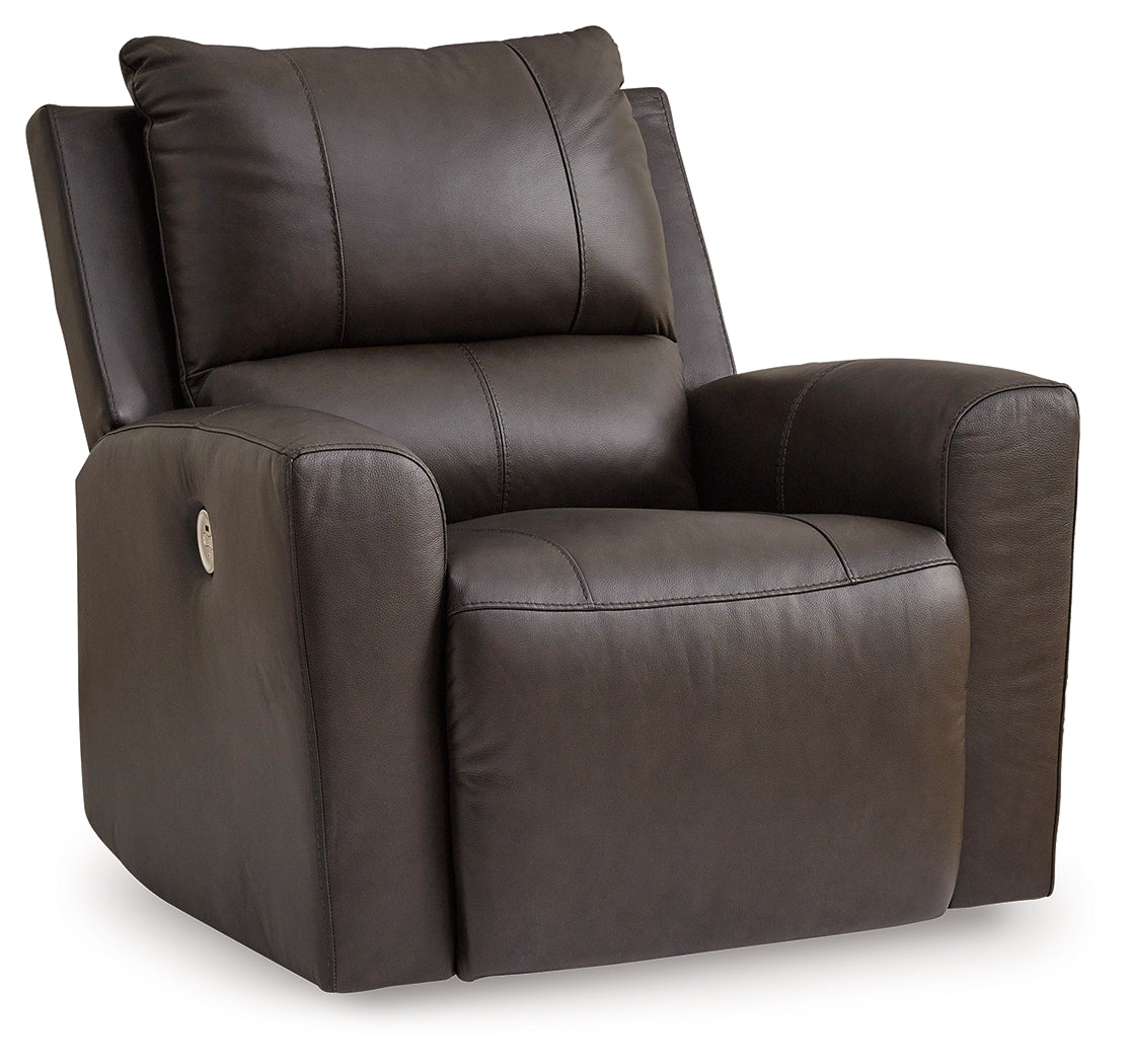 side view of Boxmere Storm Leather Power Recliner