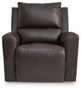 front angle of Boxmere Storm Leather Power Recliner