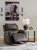 open recline position of Boxmere Storm Leather Power Recliner