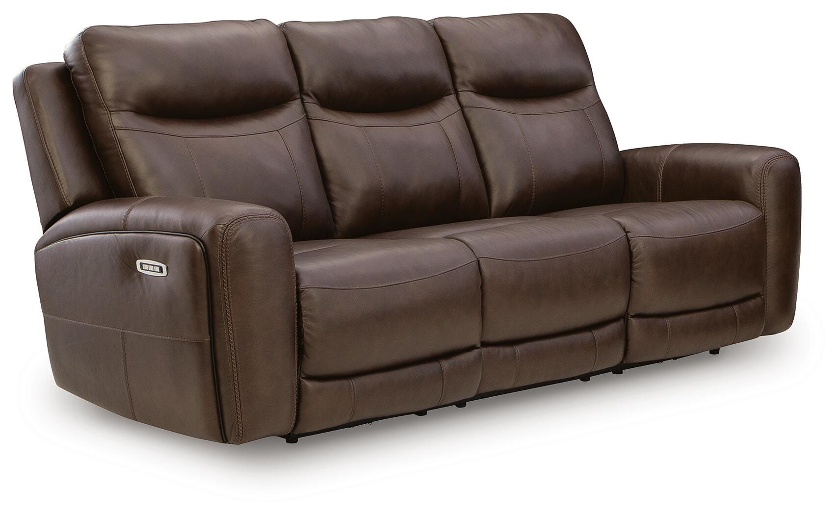 Gravier Cordova Leather Power Reclining Sofa angled view