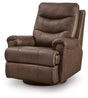 Flynwood Espresso Leather Swivel Glider Recliner from Decor Furniture