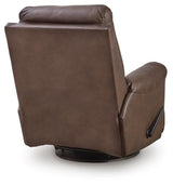 Flynwood Espresso Leather Swivel Glider Recliner view 5