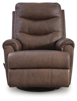 Flynwood Espresso Leather Swivel Glider Recliner view 4