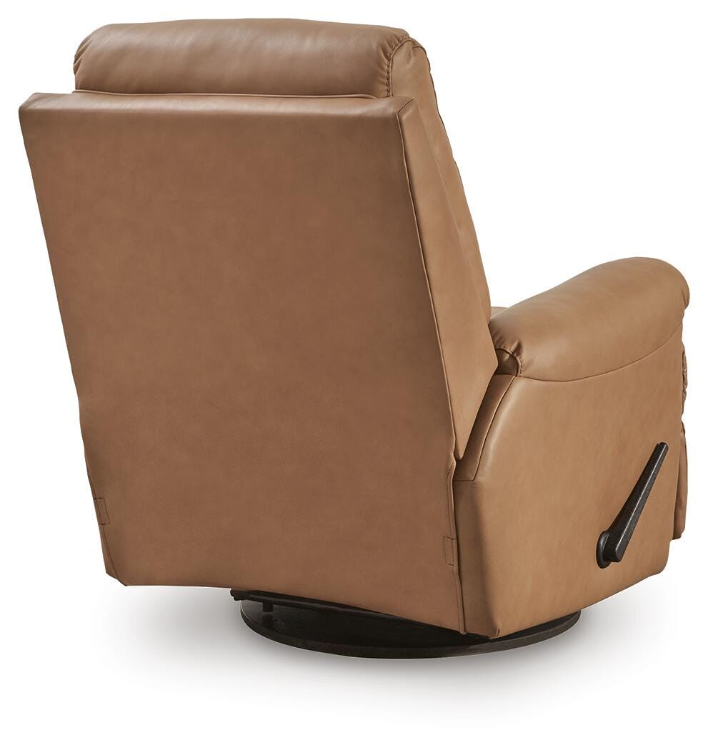 Flynwood Butternut Leather Swivel Glider Recliner view 5