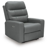 Pennacle Pier Tideon Leather Power Recliner angled view