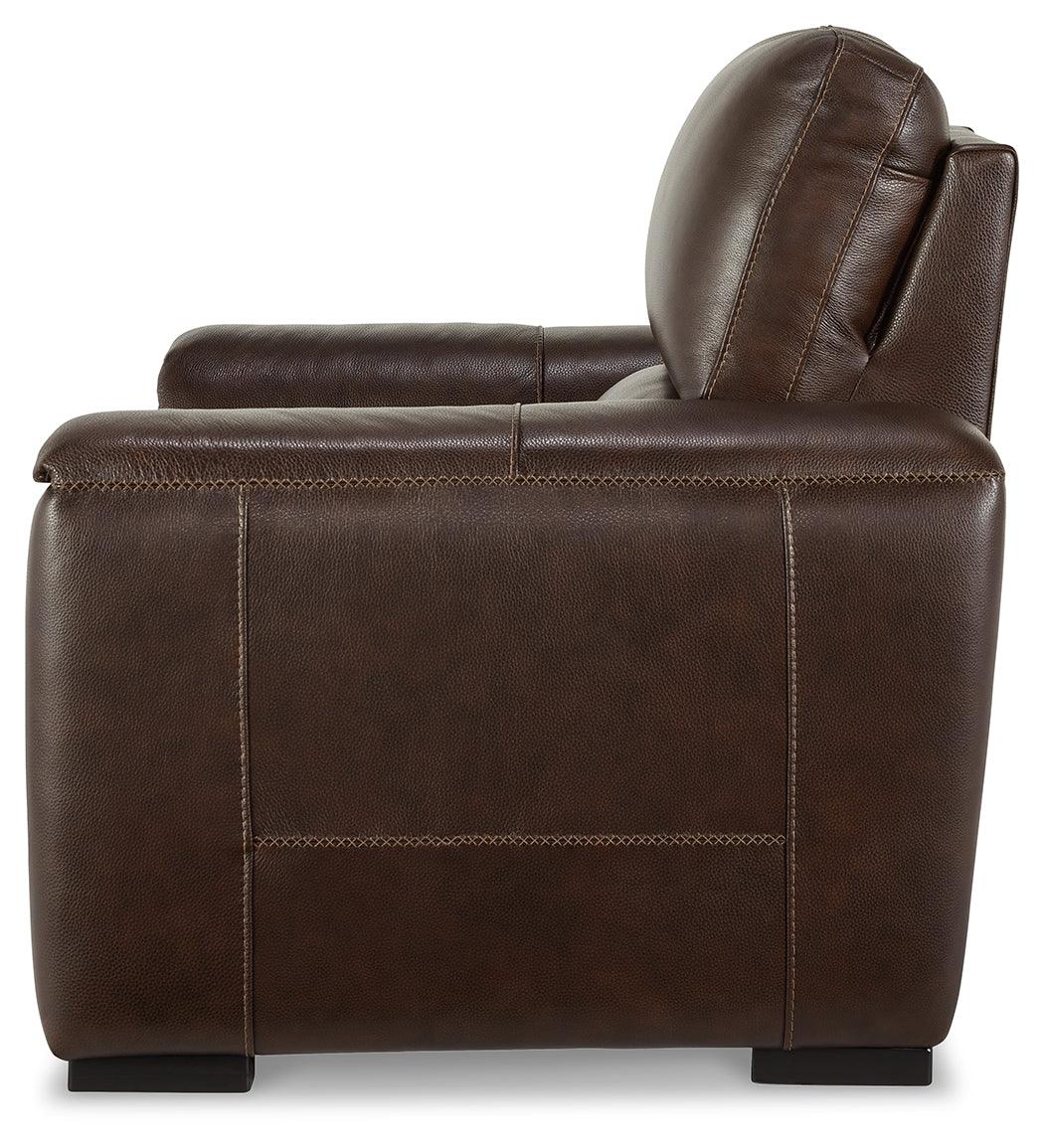 Alternate side view of Alessandro Walnut Power Recliner