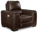 Side angle of Alessandro Walnut Power Recliner