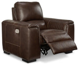 Reclined position of Alessandro Walnut Power Recliner