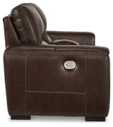 Back view of Alessandro Walnut Power Reclining Loveseat