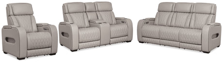 Boyington gray recliner back angle