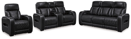 Boyington Black Loveseat front view